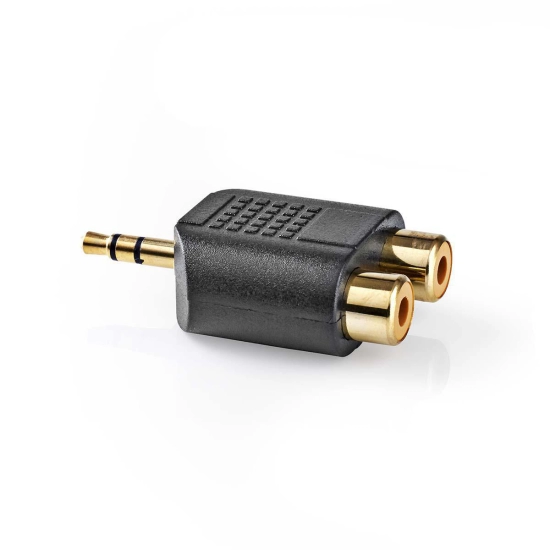 Adapter NEDIS, 3.5mm TRS (M) na 2x RCA (Ž), pozlaćeni, bulk