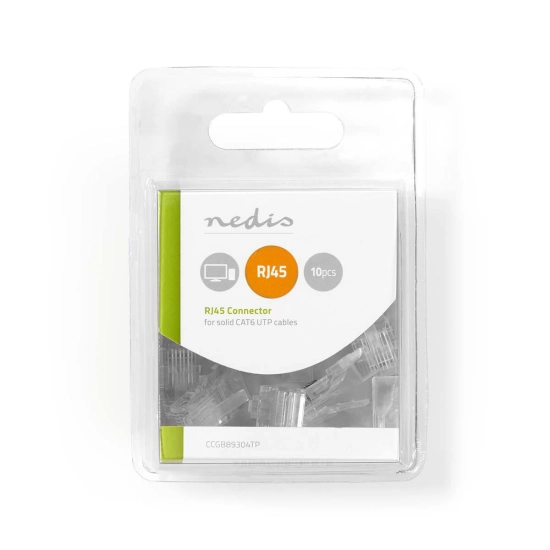 Konektor tel.M. 8-8 polni, RJ45, CAT 6, 10 komada, Nedis Konektor tel.M. 8-8 polni, RJ45, CAT 6, 10 komada, Nedis