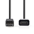 Adapter NEDIS, DisplayPort 1.1 (M) na HDMI (Ž), 20cm, blister