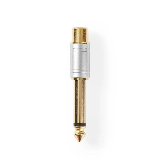 Adapter NEDIS, 6.35mm TS (M) na RCA (Ž), srebrni, blister Adapter NEDIS, 6.35mm TS (M) na RCA (Ž), srebrni, blister