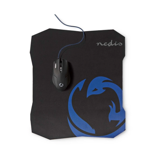 Miš + podloga NEDIS GMMP100BK, 1600 DPI , USB A, crni Miš + podloga NEDIS GMMP100BK, 1600 DPI , USB A, crni