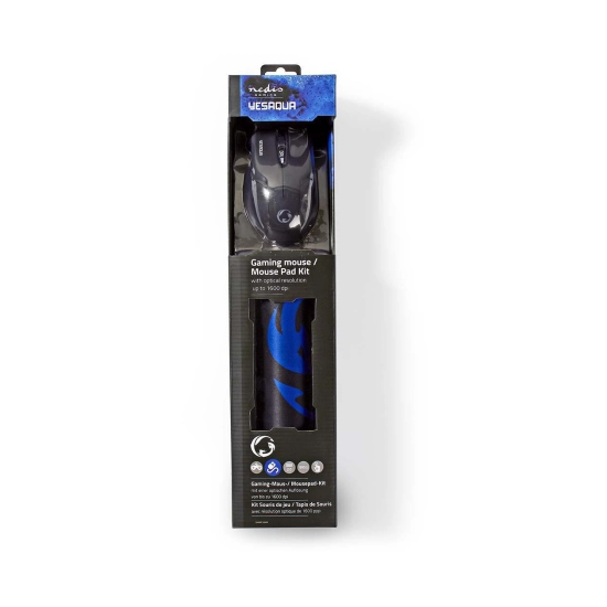 Miš + podloga NEDIS GMMP100BK, 1600 DPI , USB A, crni Miš + podloga NEDIS GMMP100BK, 1600 DPI , USB A, crni