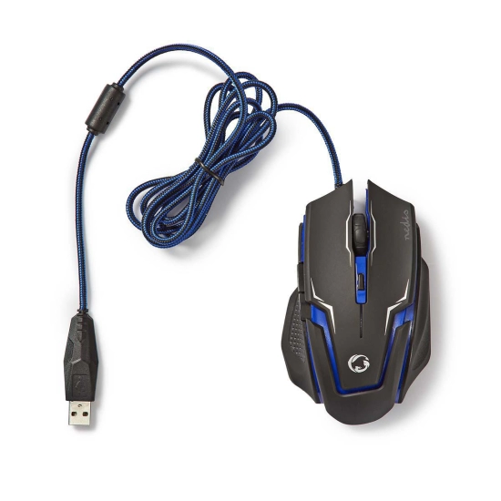 Miš + podloga NEDIS GMMP200BK, 2400 DPI, USB, crni