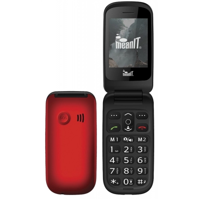 Mobitel MEANIT Senior Flip 1, Dual SIM, crveni   - Mobiteli