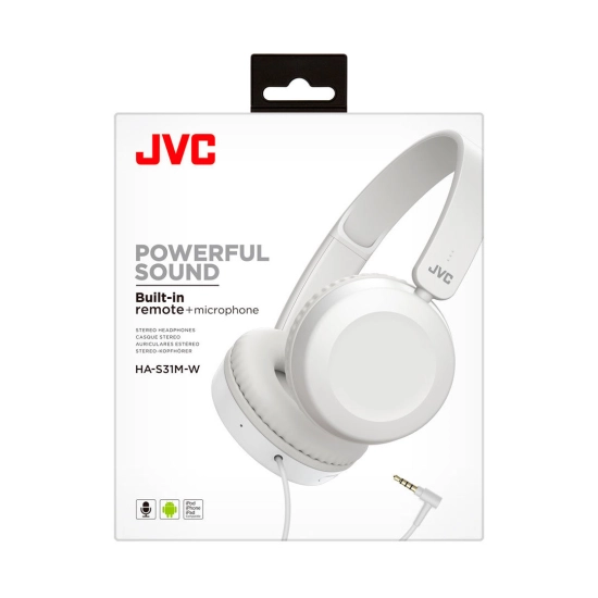 Slušalice JVC HA-S31MWEX, on-ear, 3.5mm, bijele