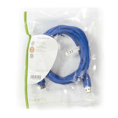 Kabel NEDIS CCGP61010BU30, USB 3.0 A (M) na USB 3.0 A (F), plavi, 3m   - Podatkovni kabeli