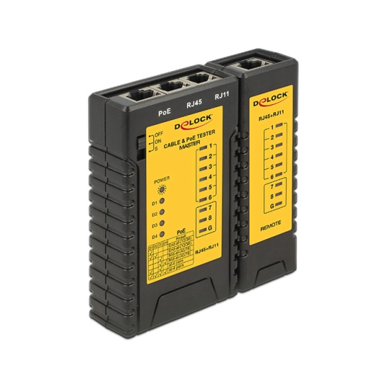 Tester DELOCK, za kabele RJ45/ RJ12/ PoE 86107