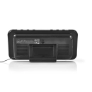 Radio budilica NEDIS, 1.8in LED zaslon, punjenje mobitela USB, crna