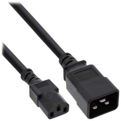Kabel mrežni IEC-60320 C20 na C13, 3x1,5mm2, max. 10A, crni 1m 16659C    - specijal