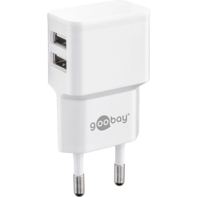 Kućni punjač GOOBAY 44952 polybag, 12W, USB, bijeli   - Punjači za smartphone