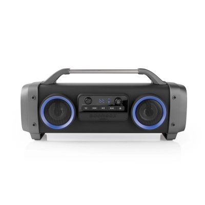 Prijenosni bluetooth zvučnik NEDIS Party Boombox SPBB300BK, FM radio, crno sivi   - Nedis