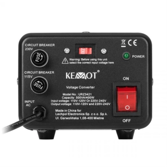 Adapter 220V > 110V, 500VA, KEMOT URZ3421 Adapter 220V > 110V, 500VA, KEMOT URZ3421