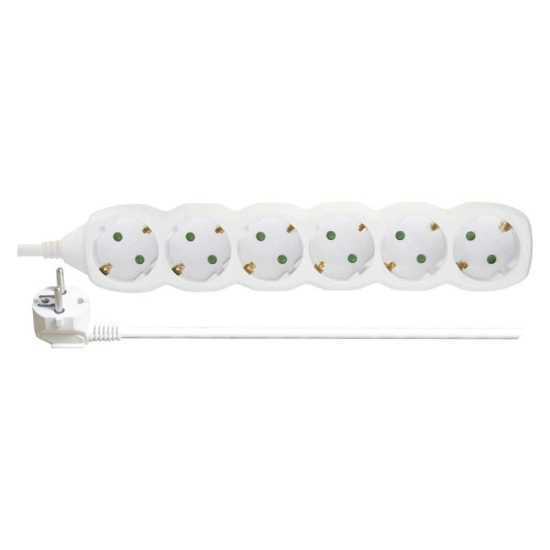 Kabel produžni EMOS, 6 mjesta, 1mm2, bez prekidača, 2m Kabel produžni EMOS, 6 mjesta, 1mm2, bez prekidača, 2m