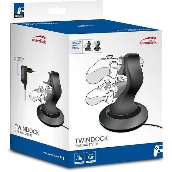 Punjač PS4 SPEEDLINK Twindock, SL-4511-BK, za Sony PS4, za 2 kontrolera