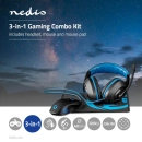 Miš + podloga + slušalice NEDIS GCK31100BK 3 in 1, 3200 DPI, USB A