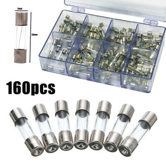 Set osigurača MCPOWER, brzi, 5x20 mm, 160 komada Set osigurača MCPOWER, brzi, 5x20 mm, 160 komada