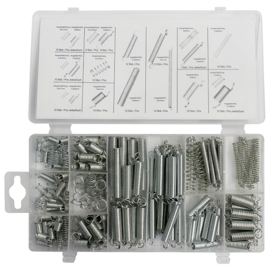 Set opruga,tlačne i vlačne, 200 komada Set opruga,tlačne i vlačne, 200 komada