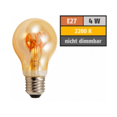 Žarulja LED E27 filament 4W, 2200K,toplo svjetlo, retro izgled, McShine   - LED žarulje