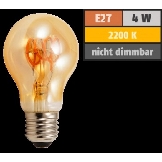 Žarulja LED E27 filament 4W, 2200K,toplo svjetlo, retro izgled, McShine