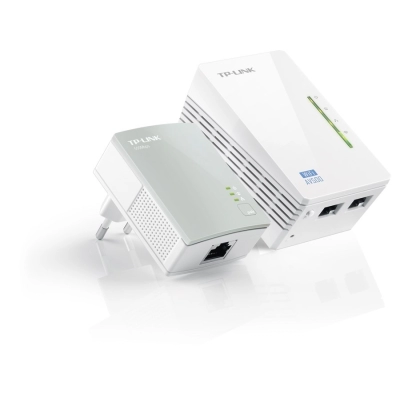 Powerline adapter TP-LINK TL-WPA4220KIT, AV600 Wi-fi 300/600Mbps (TL-WPA4220 & TL-PA4010)   - Routeri