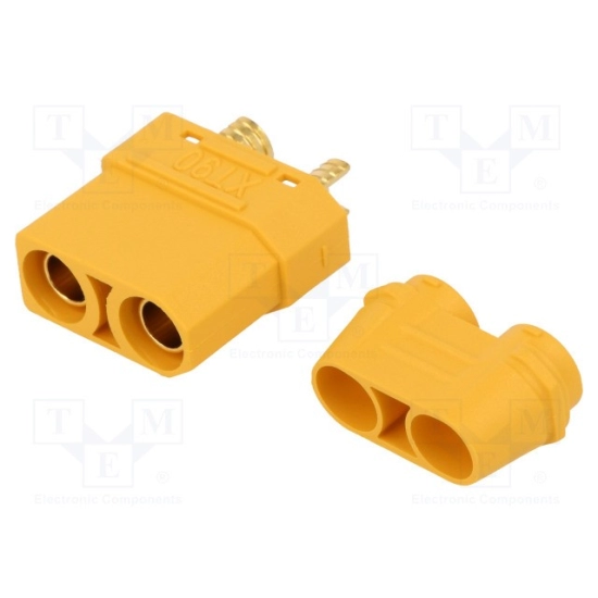 Konektor 2 POL (Ž) za kabel, 40A, žuti, XT90H-F