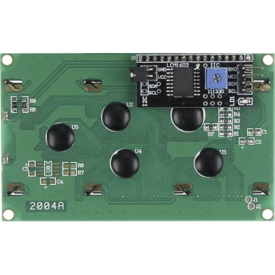 LCD zaslon I2C 20x4, JOY-IT SBC-LCD20x4, za Arduino, plavi