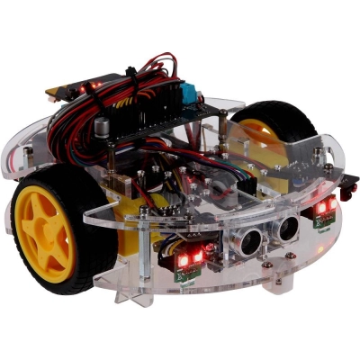 Šasija za izradu robota, JOY-IT Joy-Car, za Microbit, 2 motora, akril   - ELEKTRONIKA
