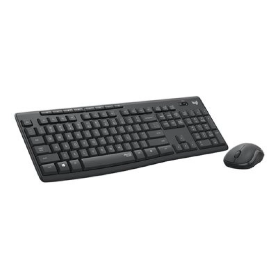 Tipkovnica + miš LOGITECH MK295 Silent 920-009809, bežična, US layout, crna 