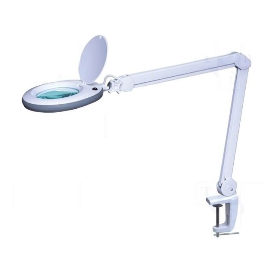 STOLNA LAMPA S LUPOM 5X, LED, rubna montaža,bijela, Newbrand LAMP-5D-LEDN1