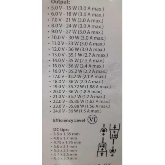 Adapter switch. DC 5-24 V  3/1,5A  Nedis ACPA105