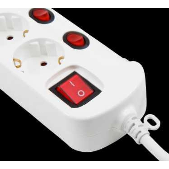 Kabel produžni MCPOWER, 6 mjesta, 1.5mm2, sa prekidačima, 1.5m Kabel produžni MCPOWER, 6 mjesta, 1.5mm2, sa prekidačima, 1.5m