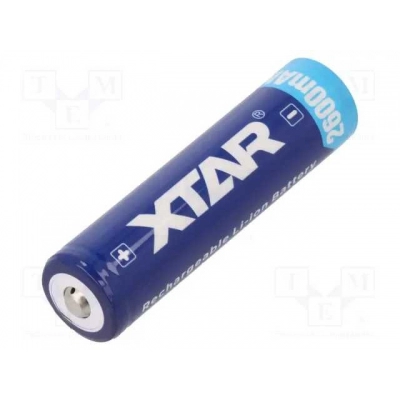 Baterija litijeva 3,7V 18650 PCM Li-Ion 2600mAh, sa zaštitom, XTAR 2600   - Litijeve baterije