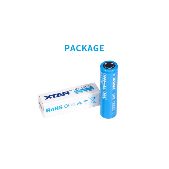 Baterija litijeva XTAR INR18650 3.7V 2.5A 18650 PCM Li-Ion 2600mAh  