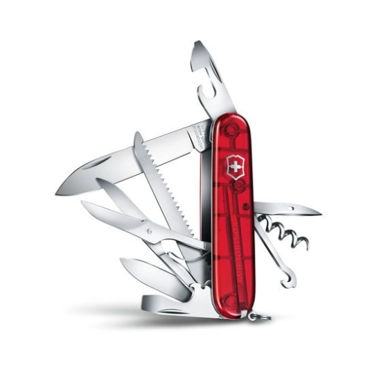 VICTORINOX NOŽ HUNTSMAN   1.3713.T , crveni transparentni