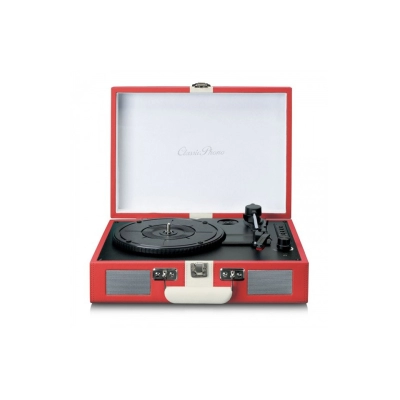 Gramofon LENCO TT-110, sa zvučnicima, bluetooth, retro, crveni   - Gramofoni