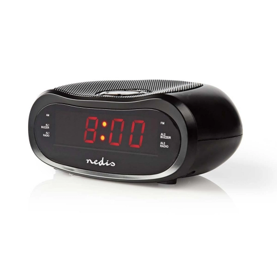 Radio budilica NEDIS LED Display, AM/FM, Snooze, crna