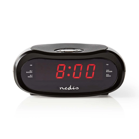 Radio budilica NEDIS LED zaslon, AM/FM, Snooze, crna Radio budilica NEDIS LED zaslon, AM/FM, Snooze, crna