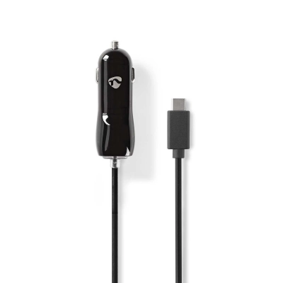 Auto punjač NEDIS CCHAC300ABK, 15W, USB-C, crno sivi   - Punjači za smartphone