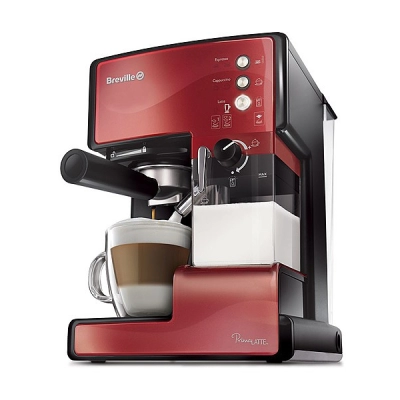 Aparat za kavu BREVILLE VCF046X Prima Latte, espresso, 15 bara, crveni    - Aparati za kavu