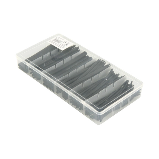 Bužir termo - set 100 x 10cm, crni, 2:1, u kutiji