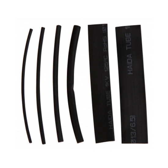 Bužir termo - set 100 x 10cm, crni, 2:1, u kutiji