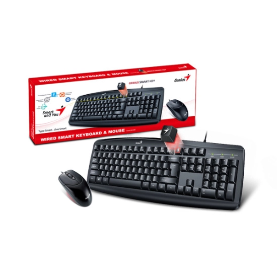 Tipkovnica + miš GENIUS Smart KM-200, USB A, crna