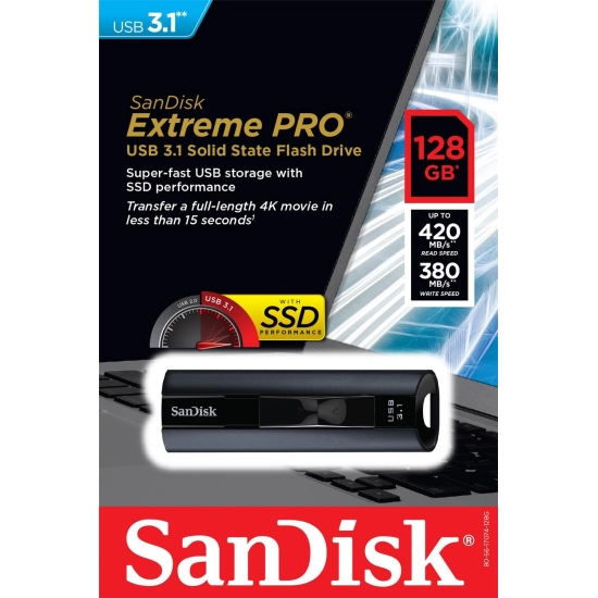 Memorija USB 3.1 FLASH DRIVE, 128 GB, SANDISK SDCZ880-128G-G46 Extreme PRO
