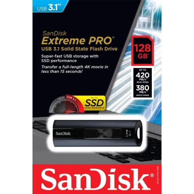 Memorija USB A 3.1 FLASH DRIVE, 128 GB, SANDISK SDCZ880-128G-G46 Extreme PRO   - USB memorije