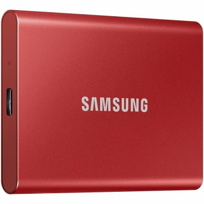 SSD vanjski 1000 GB SAMSUNG T7, SKSAMUPC1T0RWW, 1.050/1.000 MB/s, USB 3.2, crveni   - Vanjski SSD