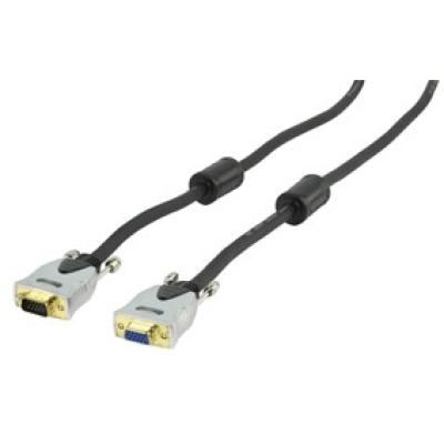 Kabel HQ, VGA DB15 (M) na DB15 (Ž), Ferit, 10m   - Video kabeli