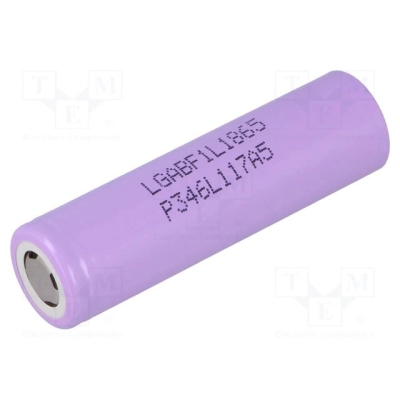 Baterija litijeva 3,7V 18650 Li-Ion 3350mAh, LG Chem    - Litijeve baterije