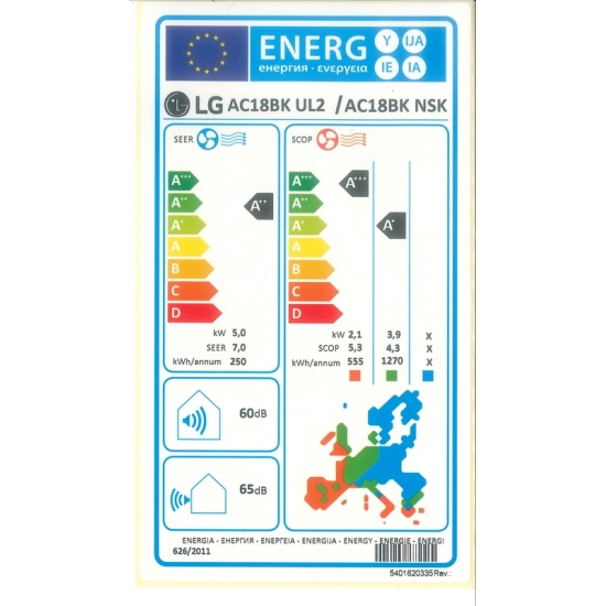 Klima uređaj LG ARTCOOL AC18BK.NSK/AC18BK.UL2, DUAL inverter, 5.0 kW hlađenje, 5.8kW grijanje, Wi-Fi modul, A++