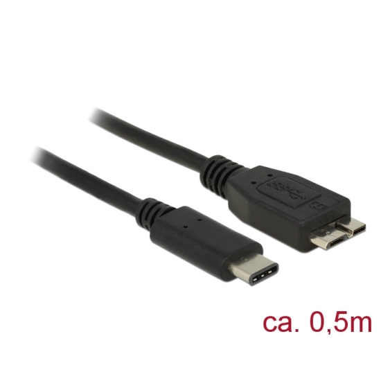 Kabel DELOCK, USB C (M) na USB micro B 3.0 (M), 0.5m