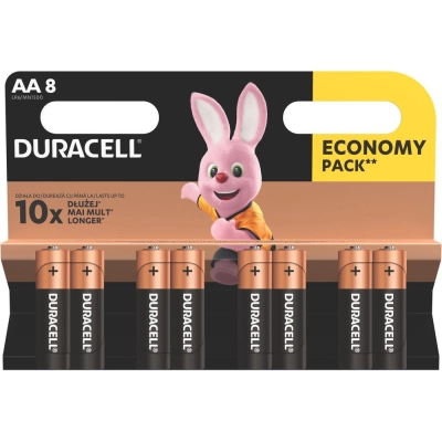 Baterija alkalna Duracell AA 8 kom     - Jednokratne baterije